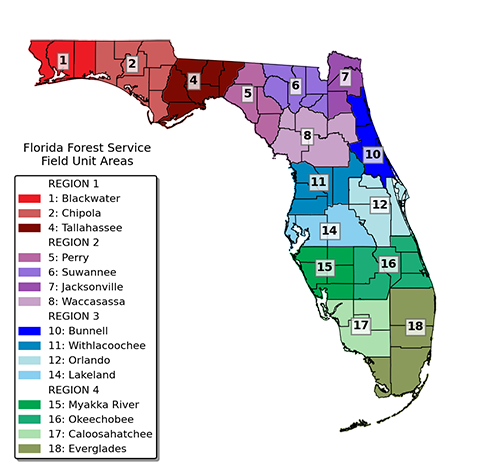 Florida Forest Service Field Units Map